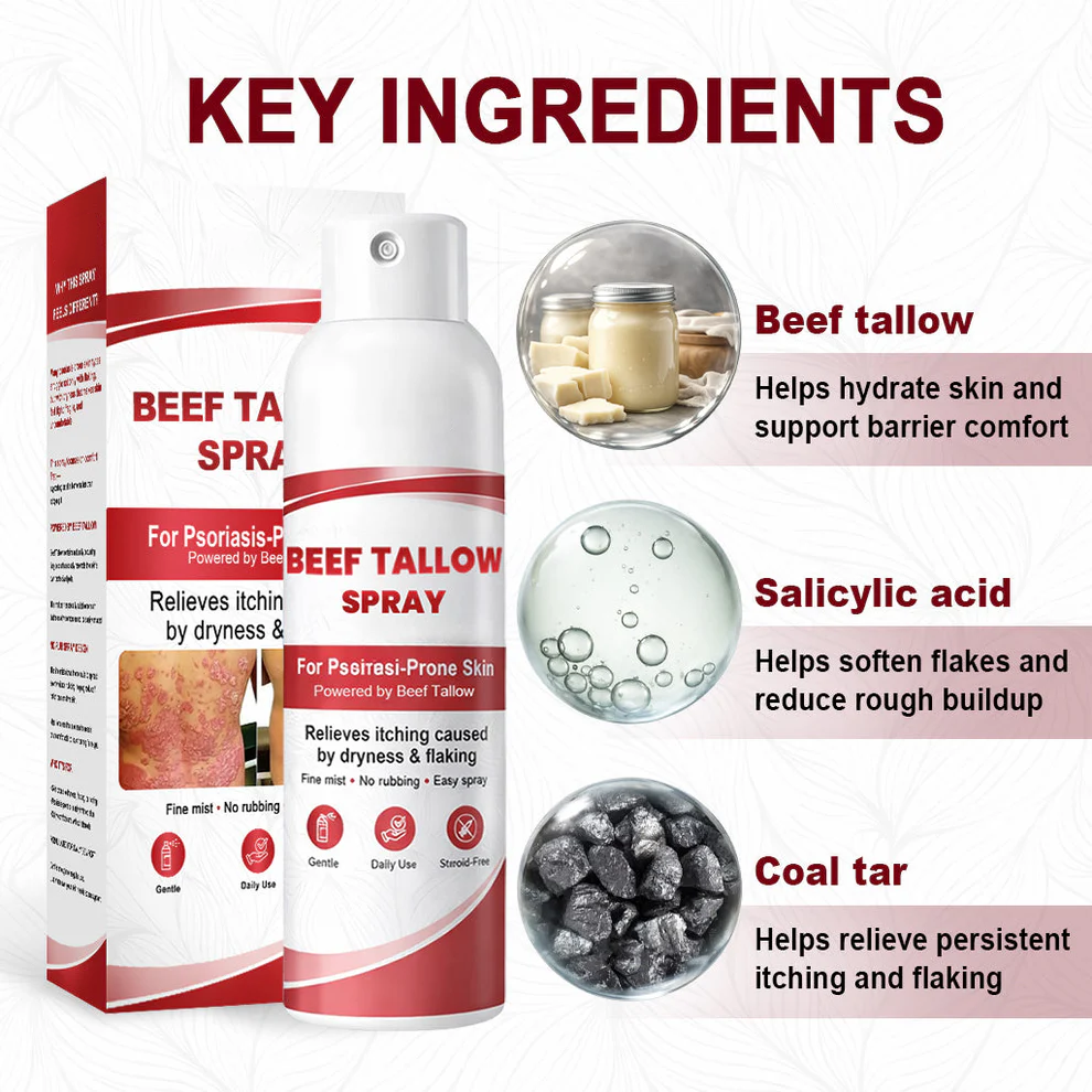 Beef Tallow Spray for Itchy, Flaky Psoriasis Skin