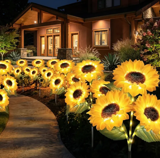Solar Powered LED Sunflower Garden Lights