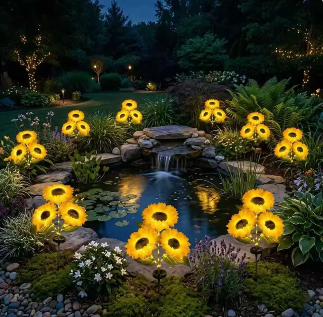 Solar Powered LED Sunflower Garden Lights