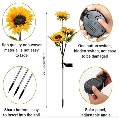 Solar Powered LED Sunflower Garden Lights